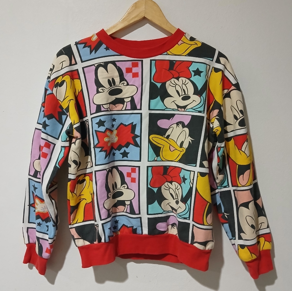 Disney Mickey & Co Color Block Women's Crewneck Sweatshirt Size: S